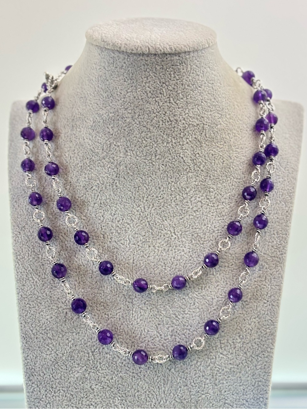 David Yurman Bijoux Station Necklace with Amethyst 40"